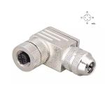 M12 Plug Female Connector,Right angled,A B D Coding